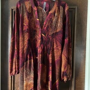 MELISSA MCCARTHY BEAUTIFUL - SPRING/SUMMER/FALL FLOWY TOP - SIZE 0X - NICE!